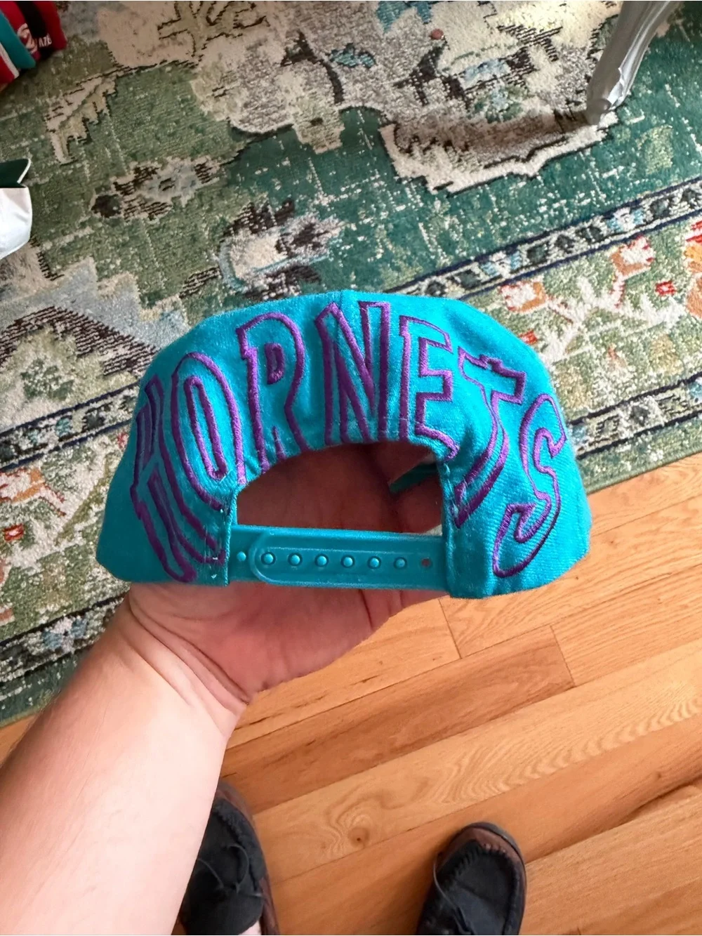 Charlotte Hornets Teal Basketball Cap with Embroidered Mascot